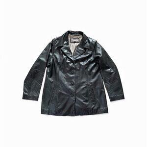 Wilson’s Leather Soft Leather Button Down Blazer Jacket Women Size 1X